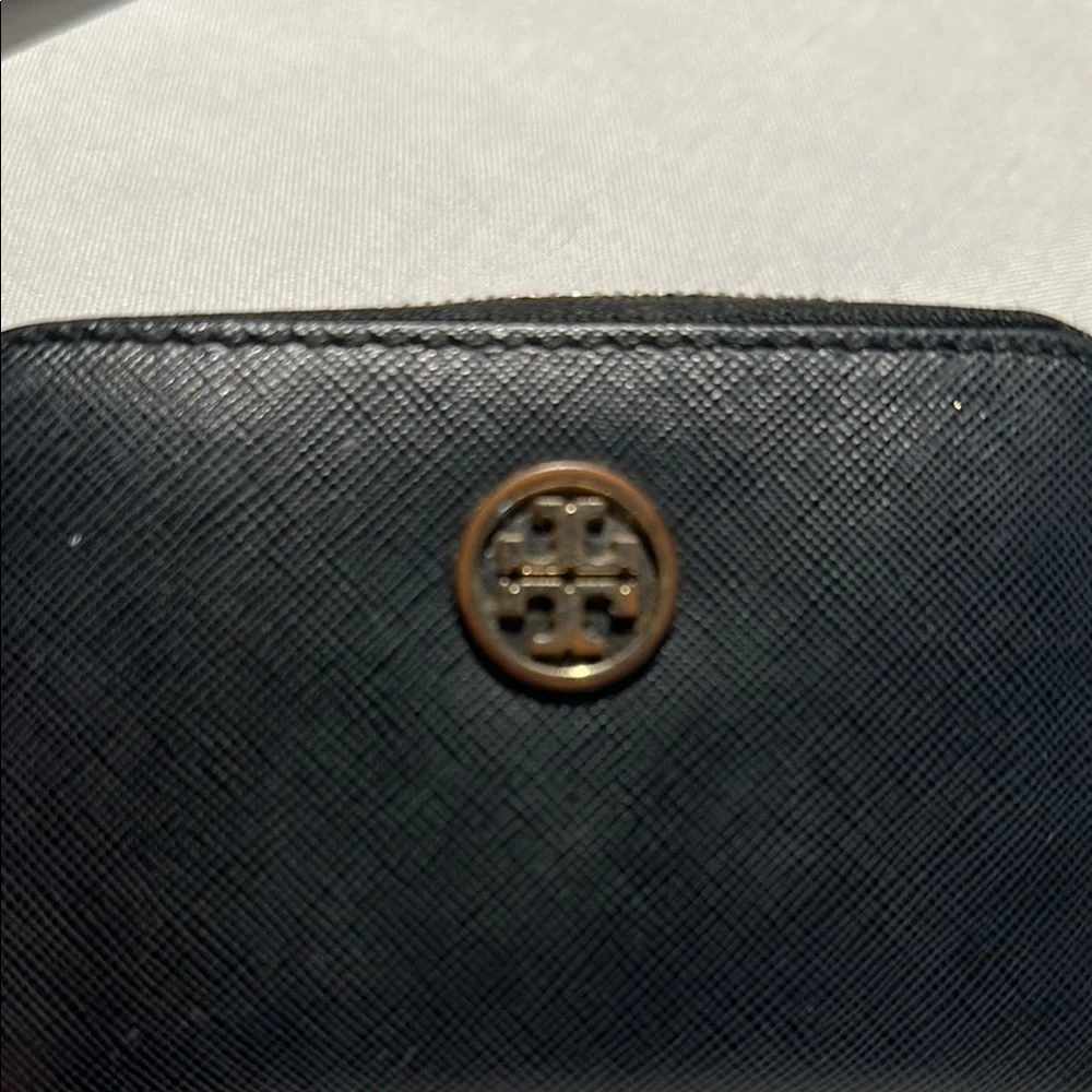Tory Burch Black Wallet with Gold Logo